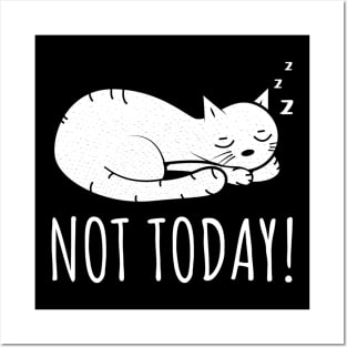 Not Today Cat Posters and Art